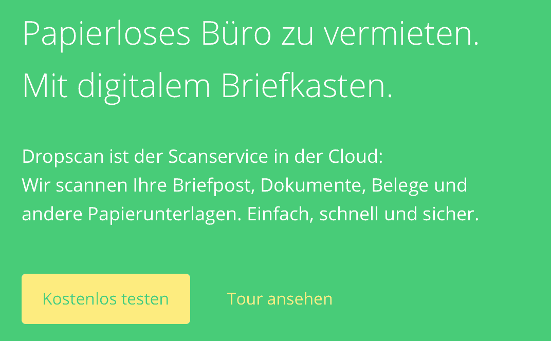 Dropscan papierloses Büro