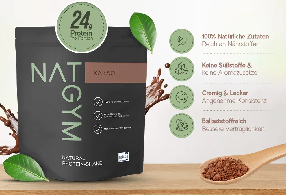 NATGYM Proteinshake – Natürliche Stärke, reiner Genuss